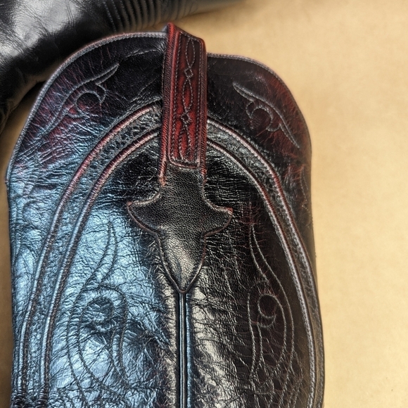 Lucchese Classics "Hugo" men's sz 9EEE black cherry/Burgundy brush off goat leat - Picture 9 of 14